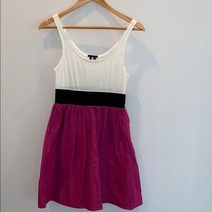 Theory Colorblock Dress White Black Magenta